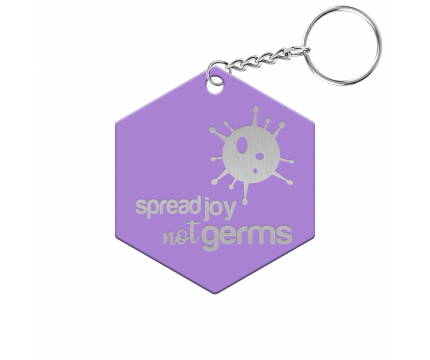 Spread Joy Not Germs Hexagon Keychain